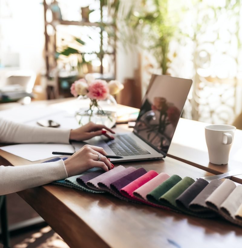 An interior designer is working on a new project