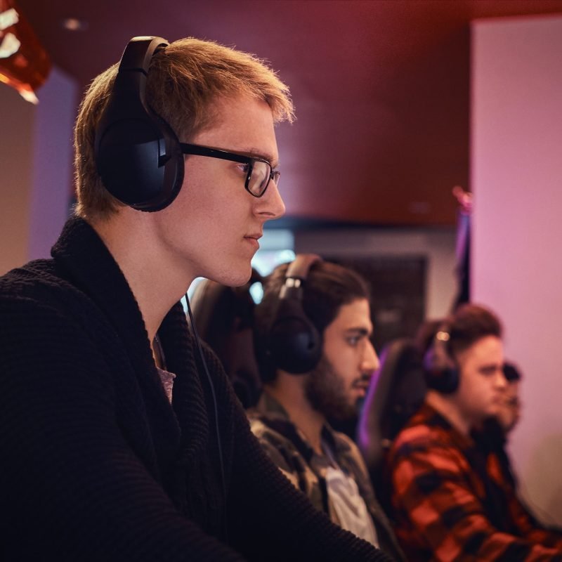 A team of professional cyber sportmans