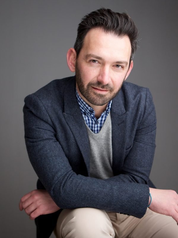 business man against gray background