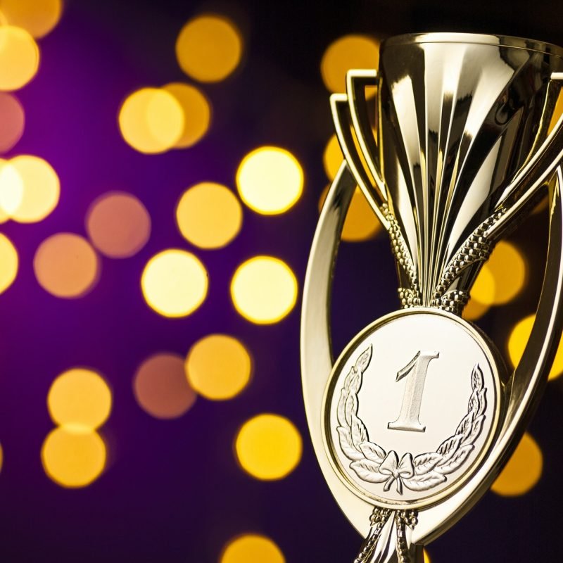 Championship winners award with a gold trophy