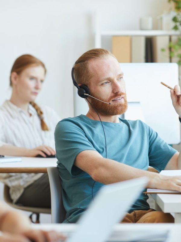 Customer service man at work