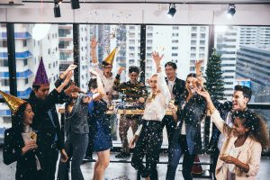 Celebrate success with colleagues. Business celebration party